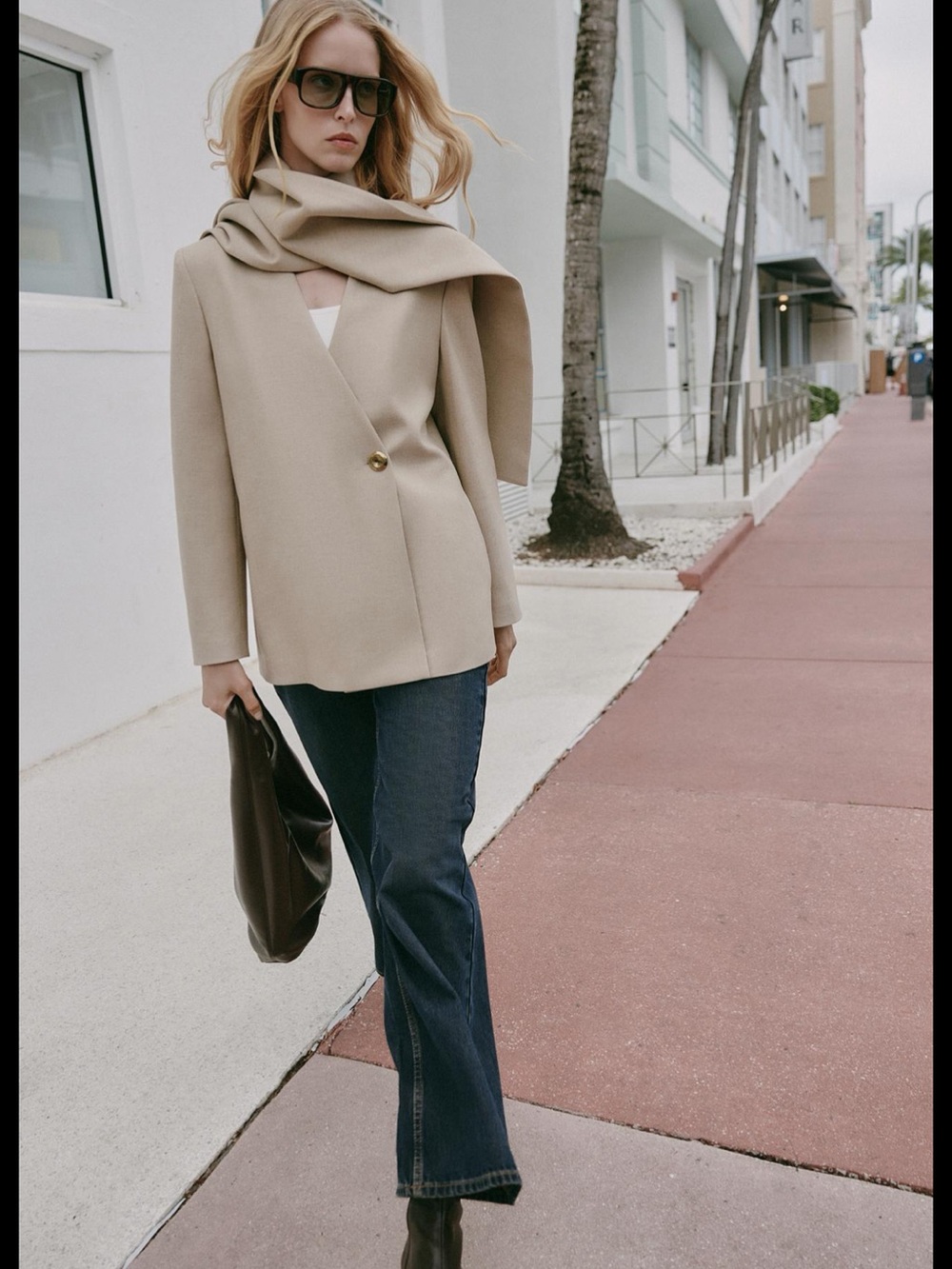 Zara blazer jacket with removable Scarf